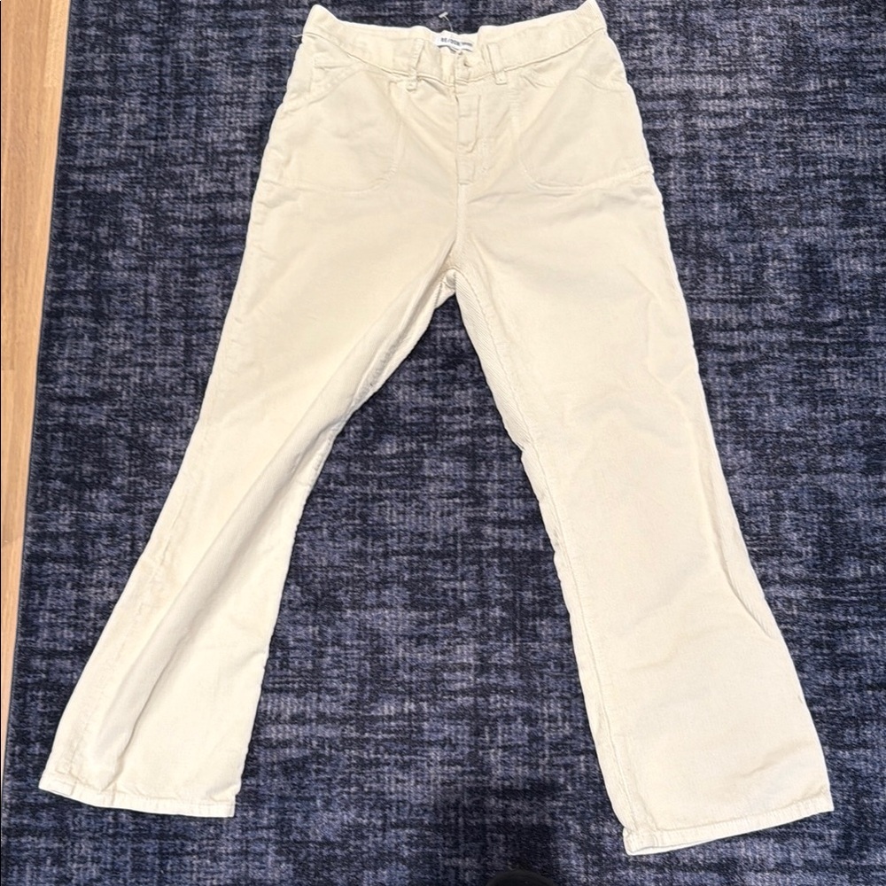 Re/Done Light Cream Corduroy Pants